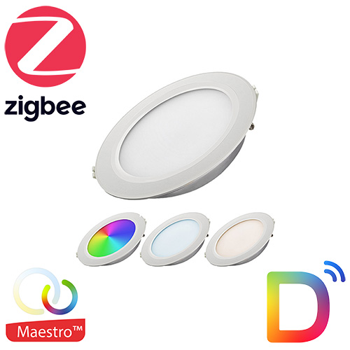[DT-FUT068ZR] Encastrable LED Slim Rond 6W - MAESTRO RF Gen 2 + Zigbee Tuya - RGBCCT - DELISMART 