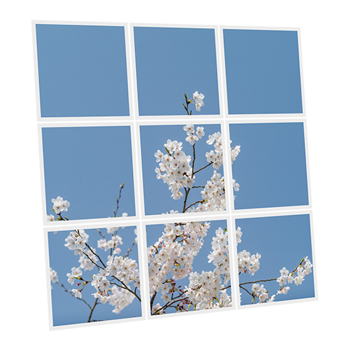 Pack 9 Dalles LED Imprimées - Kyoto - 600x600mm - Usinée en France by DELITECH