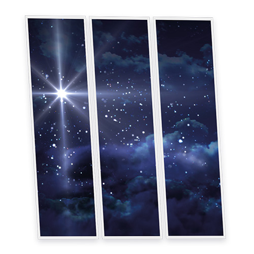 Pack 3 Dalles LED Imprimées - Stars Night - 1200x300mm - Usinée en France by DELITECH