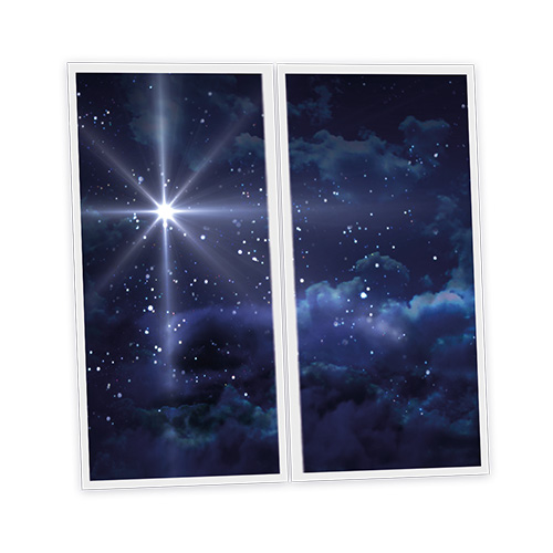 Pack 2 Dalles LED Imprimées - Stars Night - 1200x600mm - Usinée en France by DELITECH