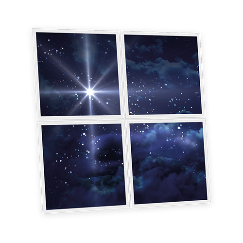 Pack 4 Dalles LED Imprimées - Stars Night - 600x600mm - Usinée en France by DELITECH