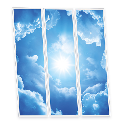 [DT1-HEA-12030-X3] Pack 3 Dalles LED Imprimées - Heaven - 1200x300mm - Usinée en France by DELITECH