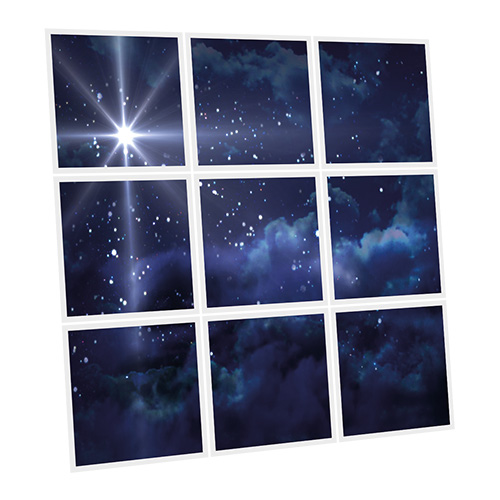 Pack 9 Dalles LED Imprimées - Stars Night - 600x600mm - Usinée en France by DELITECH
