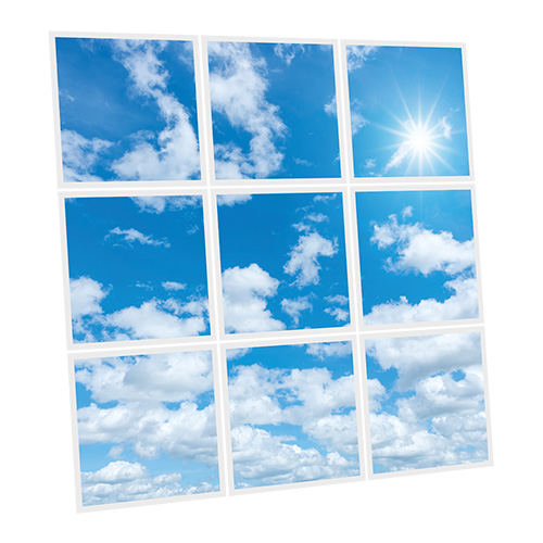 Pack 9 Dalles LED Imprimées - Cloud - 600x600mm - Usinée en France by DELITECH