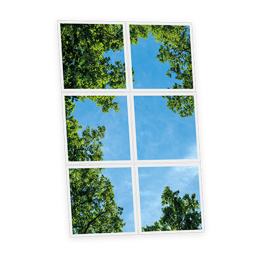 Pack 6 Dalles LED Imprimées - Fresh Garden - 600x600mm - Usinée en France by DELITECH