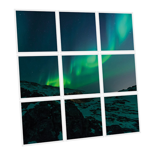 Pack 9 Dalles LED Imprimées - Aurora Boreal - 600x600mm - Usinée en France by DELITECH
