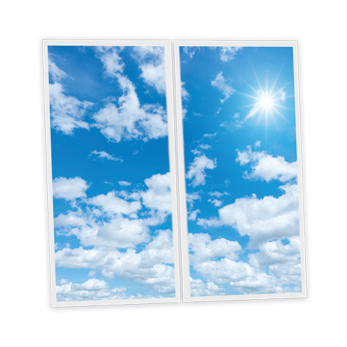 Pack 2 Dalles LED Imprimées - Cloud - 1200x600mm - Usinée en France by DELITECH