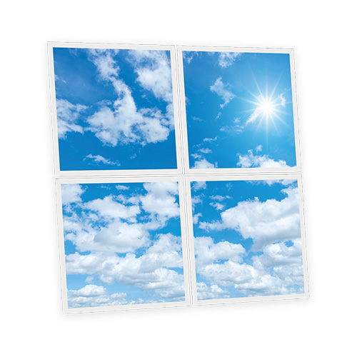 Pack 4 Dalles LED Imprimées - Cloud - 600x600mm - Usinée en France by DELITECH