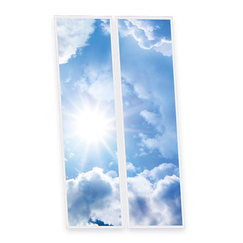 Pack 2 Dalles LED Imprimées - Sunny - 1200x300mm - Usinée en France by DELITECH