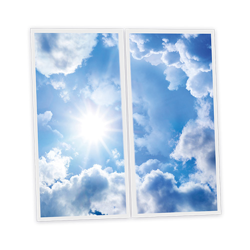 Pack 2 Dalles LED Imprimées - Sunny - 1200x600mm - Usinée en France by DELITECH