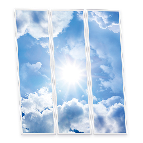 Pack 3 Dalles LED Imprimées - Sunny - 1200x300mm - Usinée en France by DELITECH