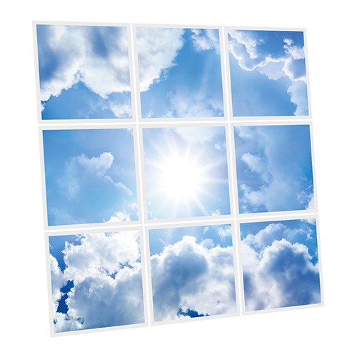 Pack 9 Dalles LED Imprimées - Sunny - 600x600mm - Usinée en France by DELITECH