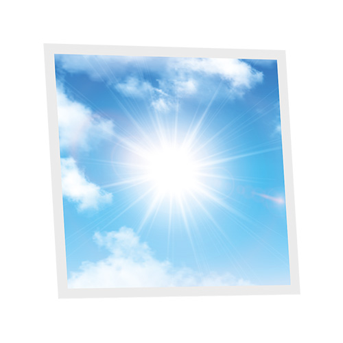 Pack 1 Dalle LED Imprimée - Sun - 600x600mm - Usinée en France by DELITECH