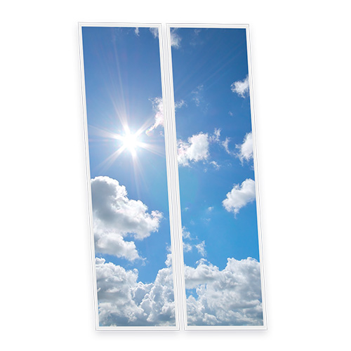 Pack 2 Dalles LED Imprimées - Sky - 1200x300mm - Usinée en France by DELITECH