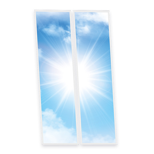 Pack 2 Dalles LED Imprimées - Sun - 1200x300mm - Usinée en France by DELITECH