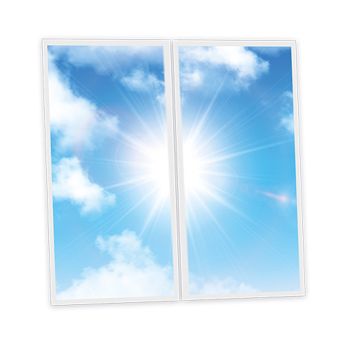 Pack 2 Dalles LED Imprimées - Sun - 1200x600mm - Usinée en France by DELITECH