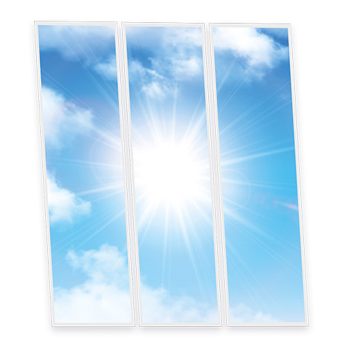 Pack 3 Dalles LED Imprimées - Sun - 1200x300mm - Usinée en France by DELITECH
