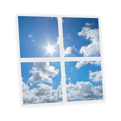 Pack 4 Dalles LED Imprimées - Sky - 600x600mm - Usinée en France by DELITECH