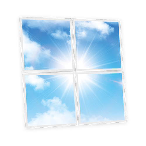 Pack 4 Dalles LED Imprimées - Sun - 600x600mm - Usinée en France by DELITECH