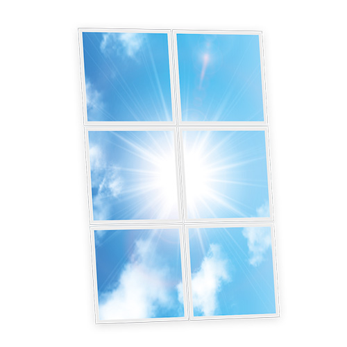 Pack 6 Dalles LED Imprimées - Sun - 600x600mm - Usinée en France by DELITECH