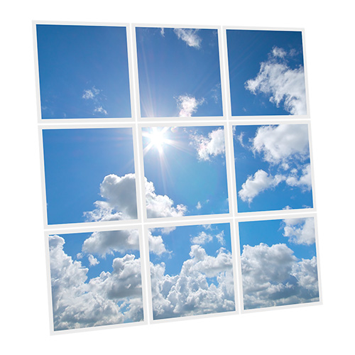 Pack 9 Dalles LED Imprimées - Sky - 600x600mm - Usinée en France by DELITECH