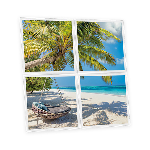 Pack 4 Dalles LED Imprimées - Hawaii - 600x600mm - Usinée en France by DELITECH