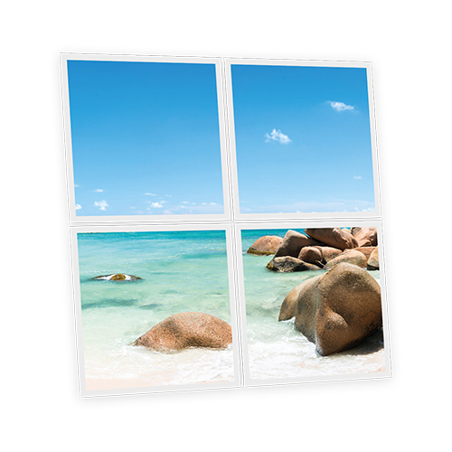 Pack 4 Dalles LED Imprimées - Seychelles - 600x600mm - Usinée en France by DELITECH