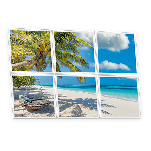 Pack 6 Dalles LED Imprimées - Hawaii - 600x600mm - Usinée en France by DELITECH