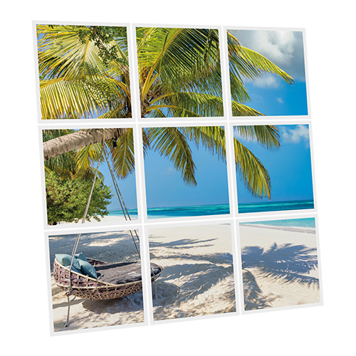 Pack 9 Dalles LED Imprimées - Hawaii - 600x600mm - Usinée en France by DELITECH