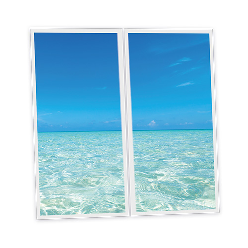 Pack 2 Dalles LED Imprimées - Blue Sea - 1200x600mm - Usinée en France by DELITECH