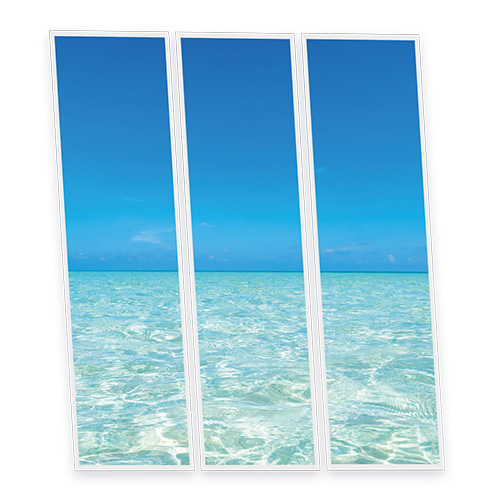 Pack 3 Dalles LED Imprimées - Blue Sea - 1200x300mm - Usinée en France by DELITECH