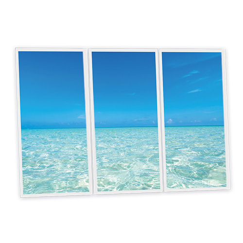 Pack 3 Dalles LED Imprimées - Blue Sea - 1200x600mm - Usinée en France by DELITECH