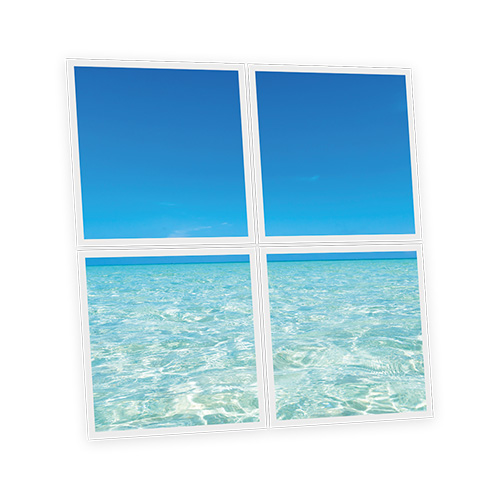 Pack 4 Dalles LED Imprimées - Blue Sea - 600x600mm - Usinée en France by DELITECH