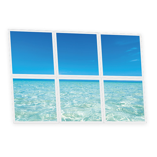 Pack 6 Dalles LED Imprimées - Blue Sea - 600x600mm - Usinée en France by DELITECH