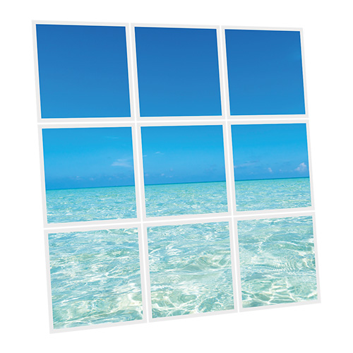 Pack 9 Dalles LED Imprimées - Blue Sea - 600x600mm - Usinée en France by DELITECH