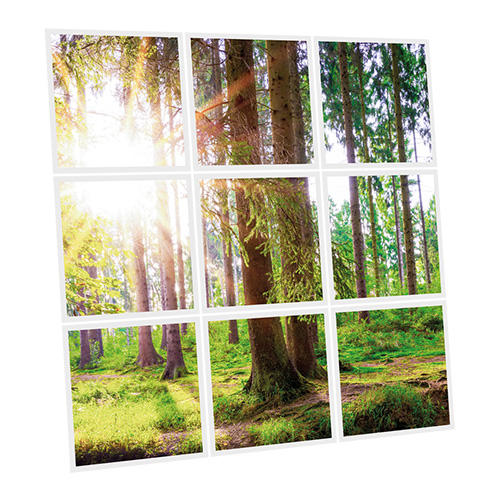 Pack 9 Dalles LED Imprimées - Woods - 600x600mm - Usinée en France by DELITECH