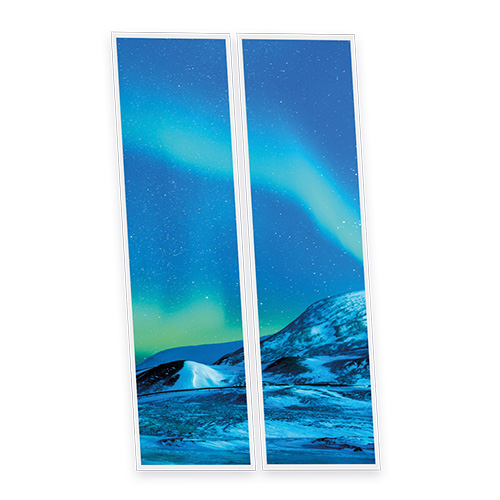 Pack 2 Dalles LED Imprimées - Aurora Austral - 1200x300mm - Usinée en France by DELITECH
