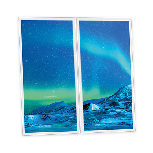 Pack 2 Dalles LED Imprimées - Aurora Austral - 1200x600mm - Usinée en France by DELITECH