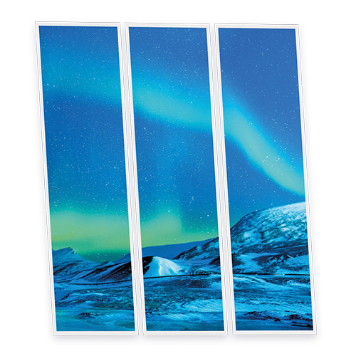 Pack 3 Dalles LED Imprimées - Aurora Austral - 1200x300mm - Usinée en France by DELITECH