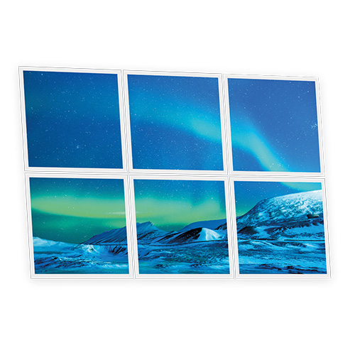 Pack 6 Dalles LED Imprimées - Aurora Austral - 600x600mm - Usinée en France by DELITECH