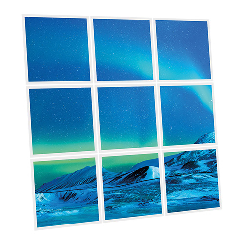 Pack 9 Dalles LED Imprimées - Aurora Austral - 600x600mm - Usinée en France by DELITECH