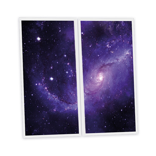 Pack 2 Dalles LED Imprimées - Galaxy - 1200x600mm - Usinée en France by DELITECH