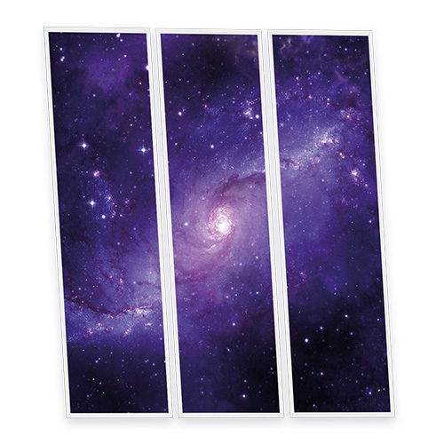 Pack 3 Dalles LED Imprimées - Galaxy - 1200x300mm - Usinée en France by DELITECH