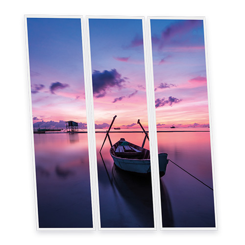 Pack 3 Dalles LED Imprimées - Sunset - 1200x300mm - Usinée en France by DELITECH