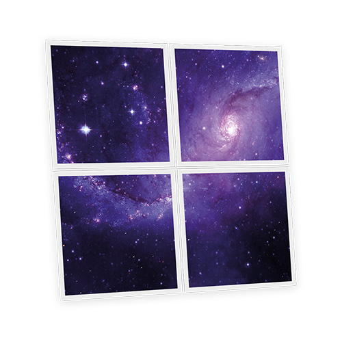 Pack 4 Dalles LED Imprimées - Galaxy - 600x600mm - Usinée en France by DELITECH