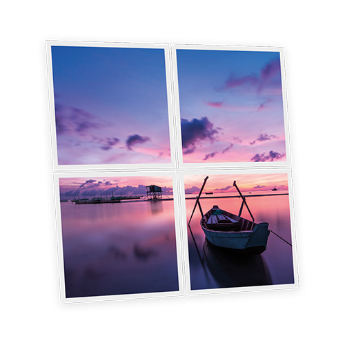 Pack 4 Dalles LED Imprimées - Sunset - 600x600mm - Usinée en France by DELITECH