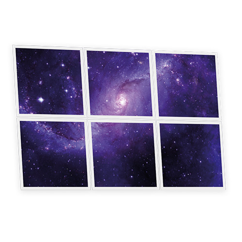 Pack 6 Dalles LED Imprimées - Galaxy - 600x600mm - Usinée en France by DELITECH