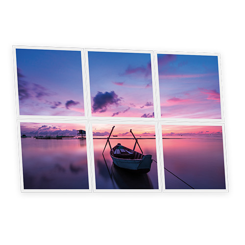 Pack 6 Dalles LED Imprimées - Sunset - 600x600mm - Usinée en France by DELITECH