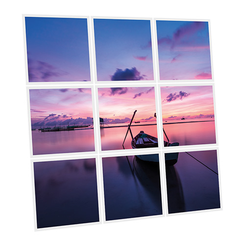 Pack 9 Dalles LED Imprimées - Sunset - 600x600mm - Usinée en France by DELITECH