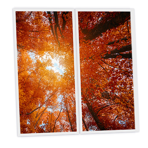 Pack 2 Dalles LED Imprimées - Red tree - 1200x600mm - Usinée en France by DELITECH